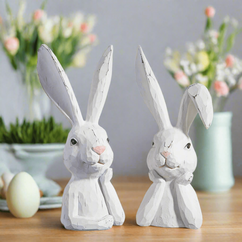 10.25" Thinking Rabbit Bust | Vintage Home Decor Statues | Gifts | Unique Easter Decoration & Collectibles - Nifty Decor & More