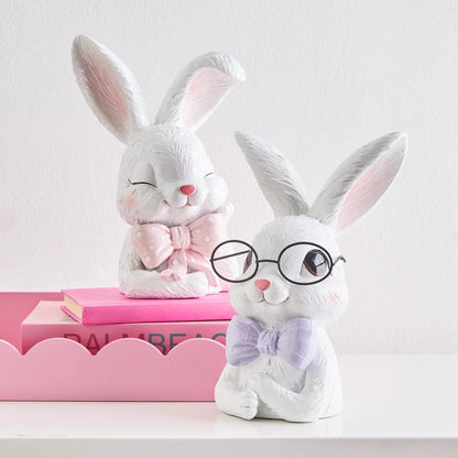10.5" Bowtie Bunnies - Nifty Decor & More