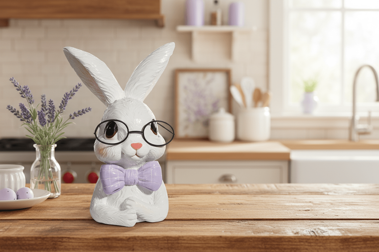 10.5" Bowtie Bunnies - Nifty Decor & More