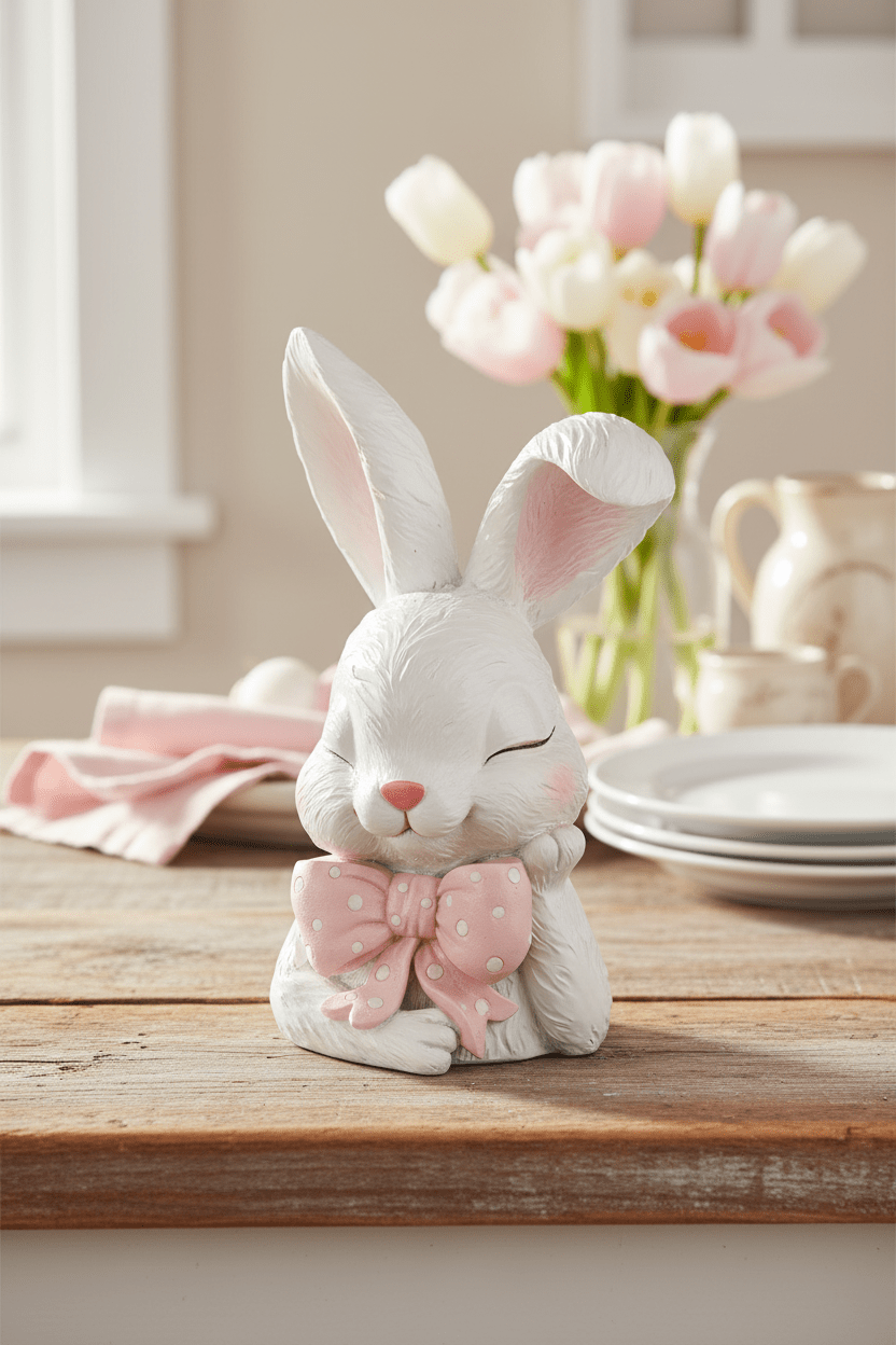 10.5" Bowtie Bunnies - Nifty Decor & More