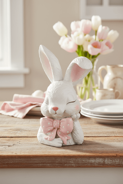 10.5" Bowtie Bunnies - Nifty Decor & More