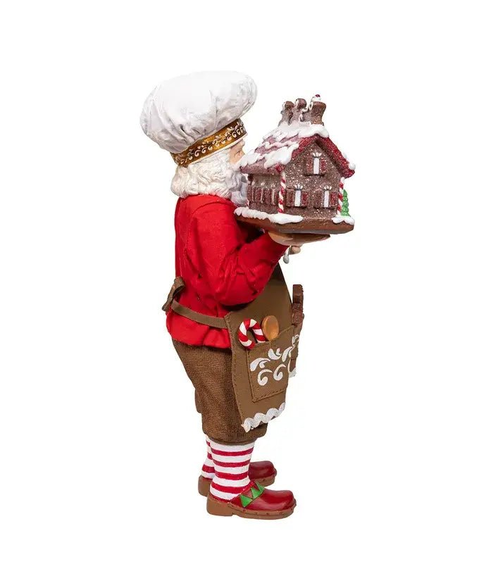 10.5" Chef Santa Decorate Gingerbread House - Nifty Decor & More