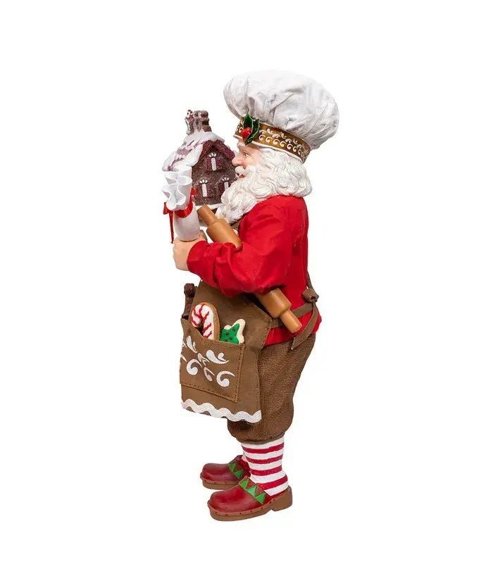 10.5" Chef Santa Decorate Gingerbread House - Nifty Decor & More