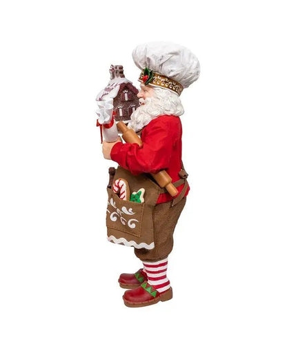 10.5" Chef Santa Decorate Gingerbread House - Nifty Decor & More