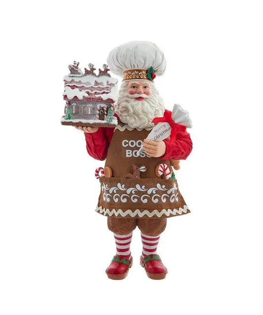 10.5" Chef Santa Decorate Gingerbread House - Nifty Decor & More