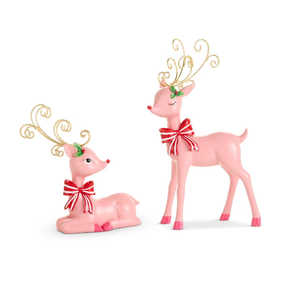 10.5" Pink Jingle Deer (set of 2) - Nifty Decor & More