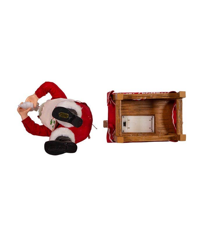 10.5"B/O Santa W/Led Gingerbread House 2p - Nifty Decor & More