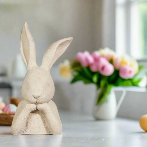 RAZ 10" Rabbit Bust | Resin Home Decor | Stylish Easter Decoration | Rustic Rabbit Figurine for Spring Decor Floppy Ear