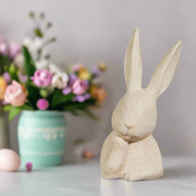 RAZ 10" Rabbit Bust | Resin Home Decor | Stylish Easter Decoration | Rustic Rabbit Figurine for Spring Decor Straight Ear