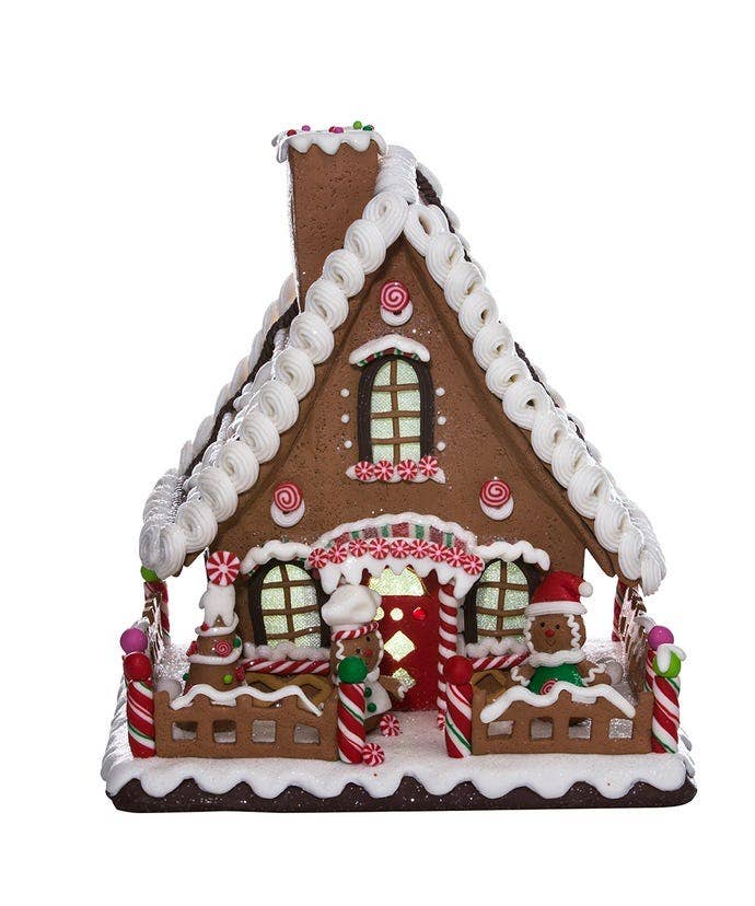 10"B/O CLAYDGH LED GINGERBREAD HOUSE TABLETOP - Nifty Decor & More