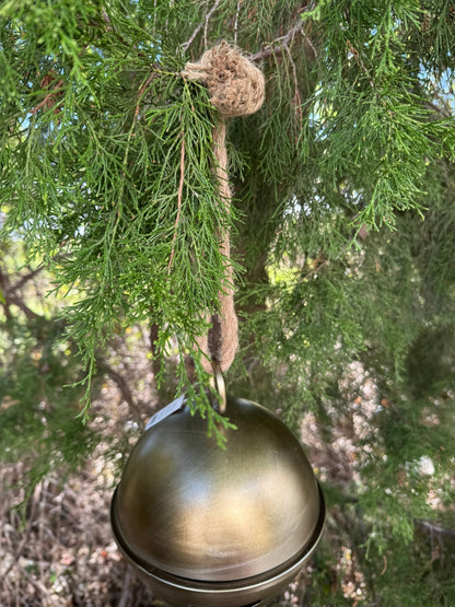 11.25" Oversized Antique Gold Metal Jingle Bell - Rustic Farmhouse Holiday Decor by RAZ Imports - Nifty Decor & More