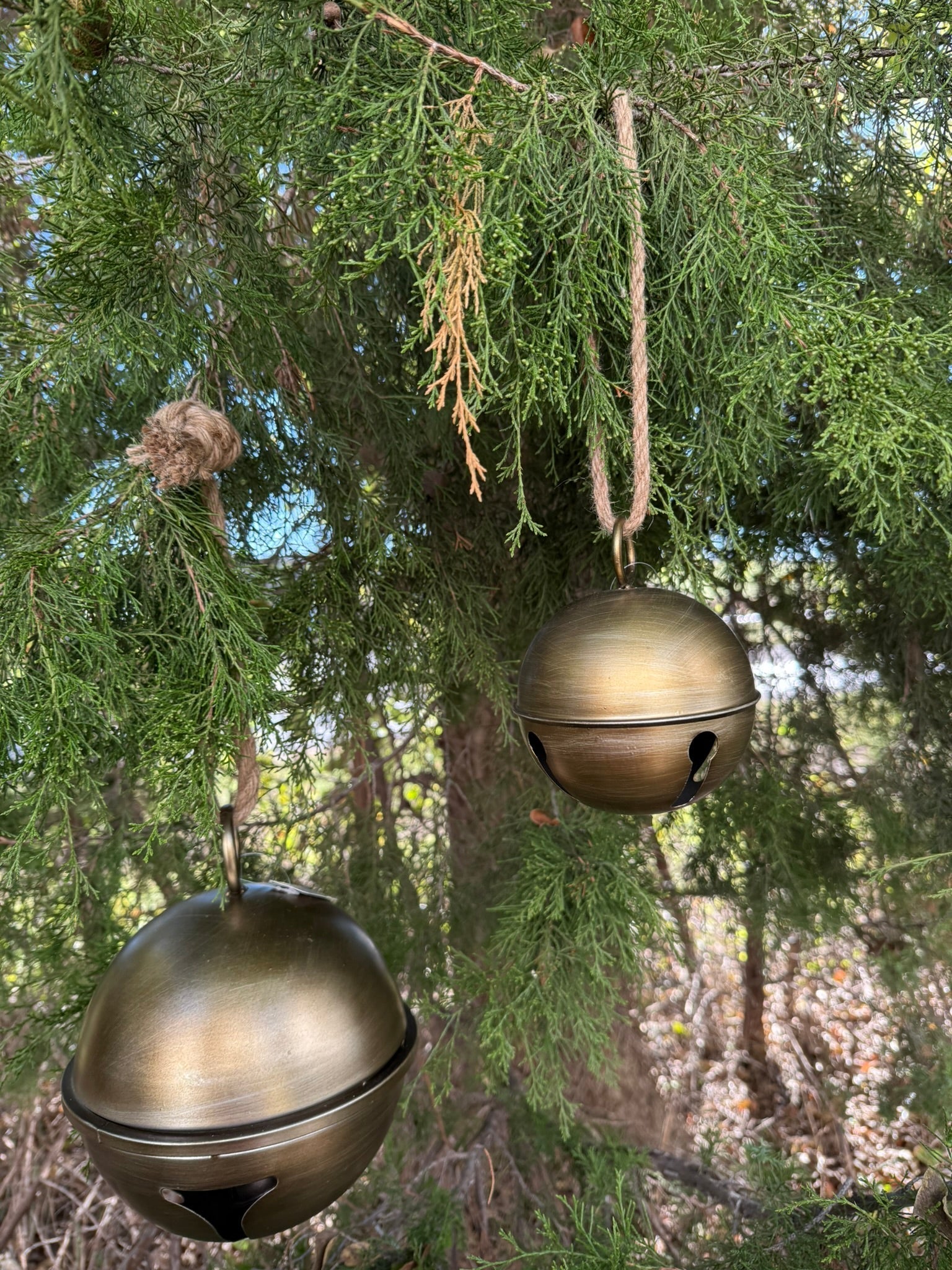 11.25" Oversized Antique Gold Metal Jingle Bell - Rustic Farmhouse Holiday Decor by RAZ Imports - Nifty Decor & More