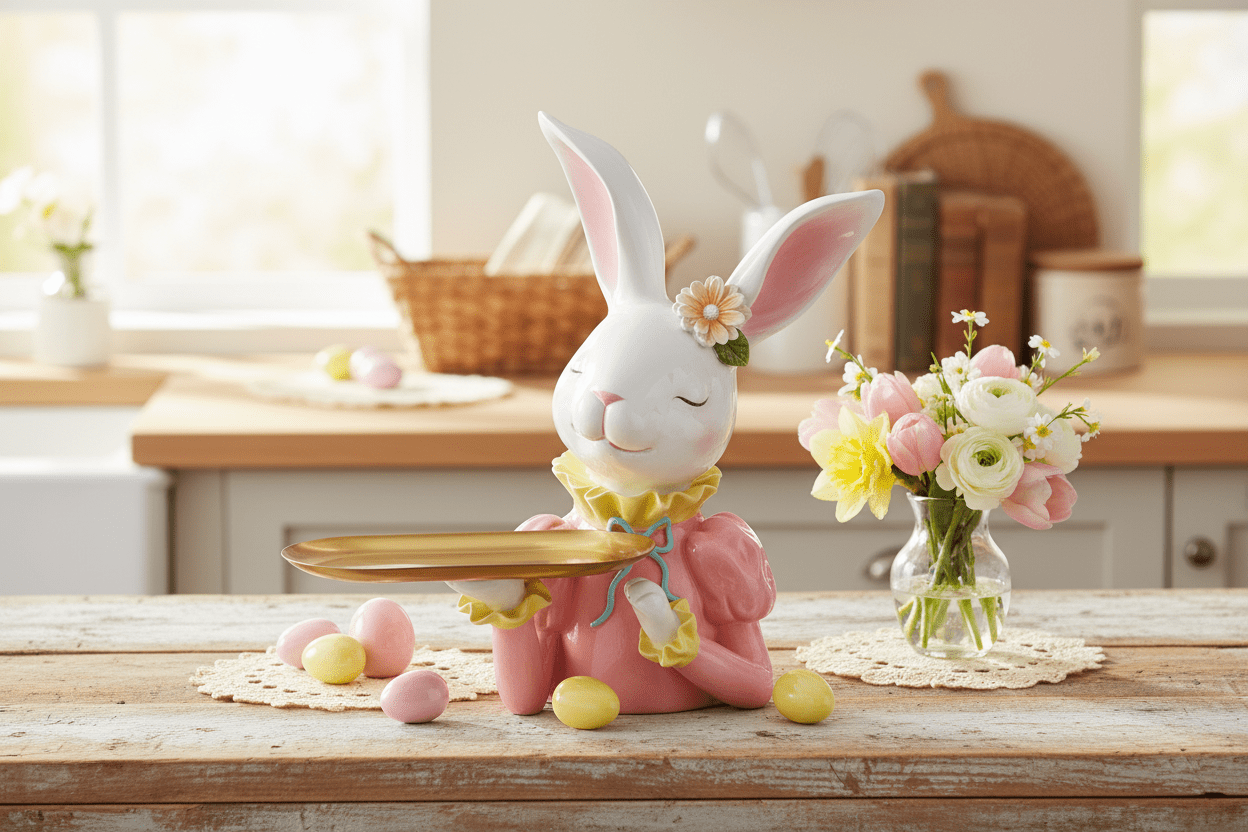 11.75" Bunny Table Top Butler - Nifty Decor & More