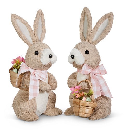 11.75" Woven Basket Bunnies - Nifty Decor & More