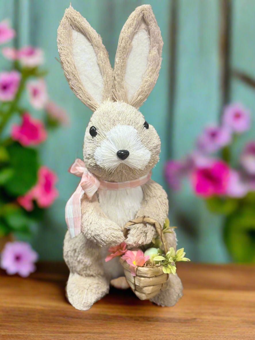 11.75" Woven Basket Bunnies - Nifty Decor & More