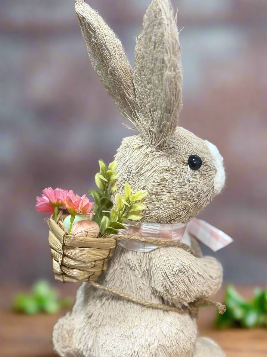 11.75" Woven Basket Bunnies - Nifty Decor & More