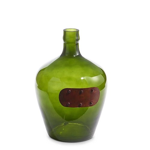 12" Demijohn Vase with Metal Plate Tag - Nifty Decor & More