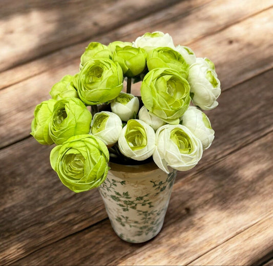 12" Real Touch Ranunculus Bundle | Artificial Flowers for Home Decor & Wedding Arrangements, Lifesize Floral Accents Faux Flowers