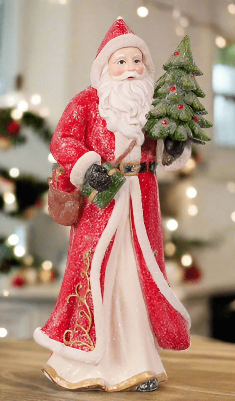 12" Red Santa with Tree - Nifty Decor & More