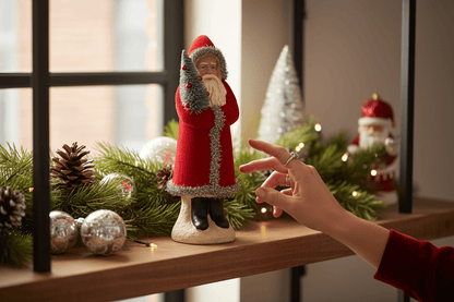 12" Red Velvet Santa - Nifty Decor & More