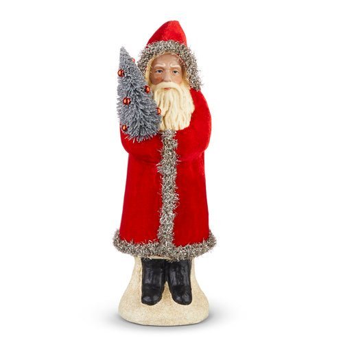 12" Red Velvet Santa - RAZ - Nifty Decor & More