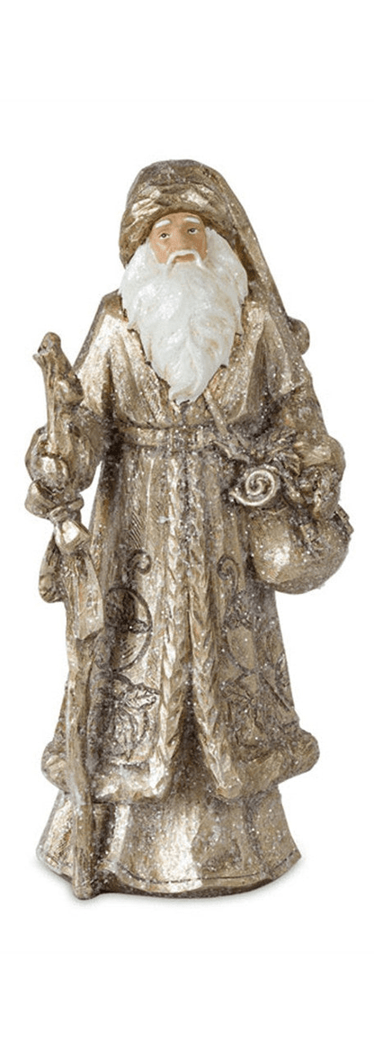 12.25" Metallic Gold Santa Resin Sculptures - Nifty Decor & More
