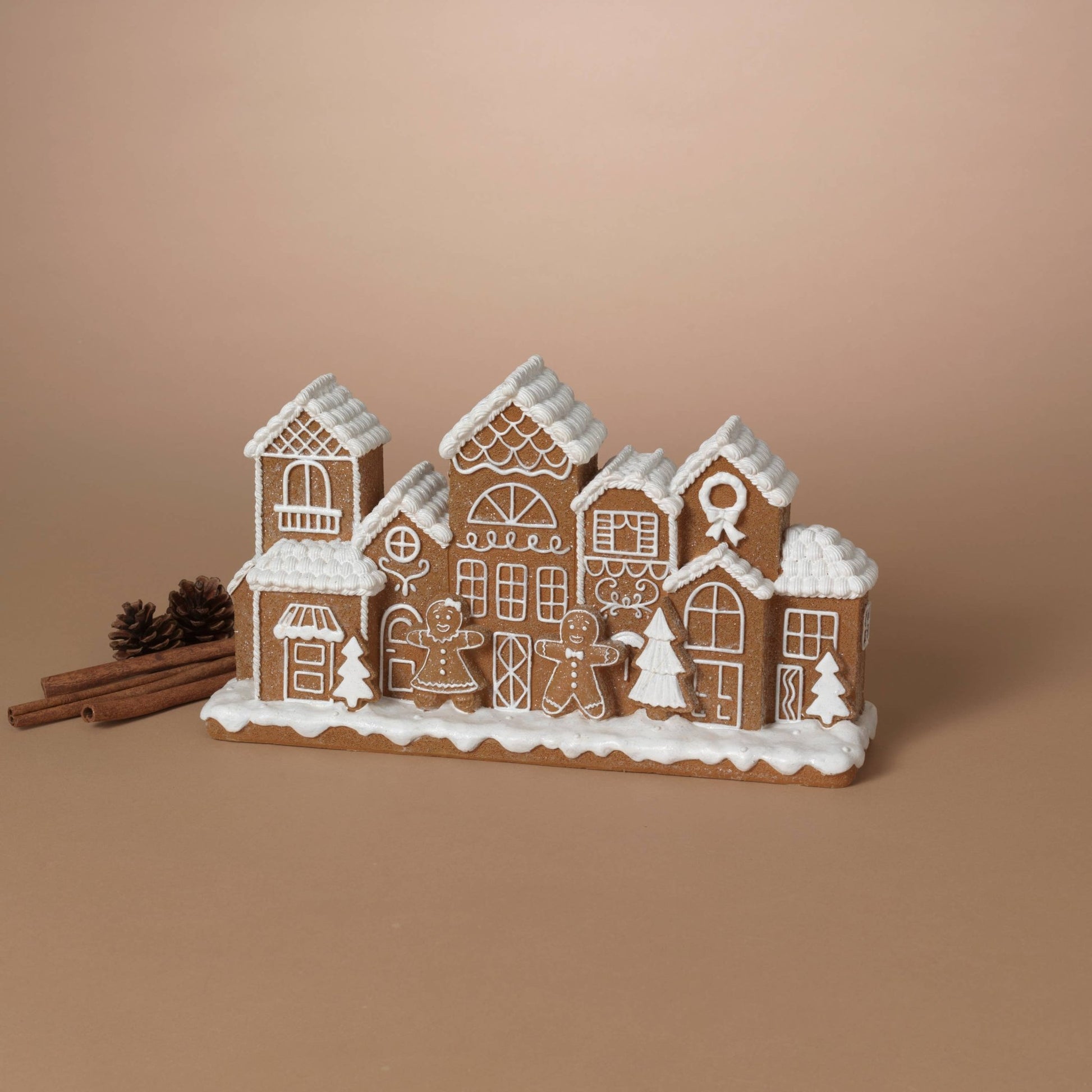 12.6" Resin Holiday Gingerbread House Christmas Collectible