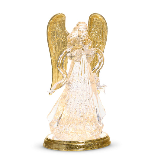 12.75" Lighted Swirling Glitter Water Angel - RAZ - Nifty Decor & More