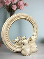 RAZ - 8.75" Pigs with Glasses | Unique Mirrored Decor for Home & Office, Fun Pig Decor, Gift Idea