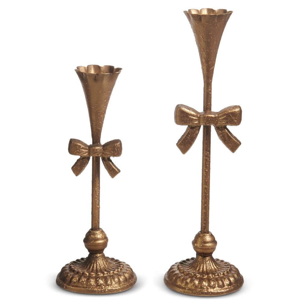 13" Bow Candlesticks - SET - Nifty Decor & More