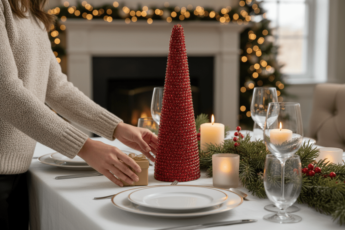 13" Red Rhinestone Tree - Nifty Decor & More