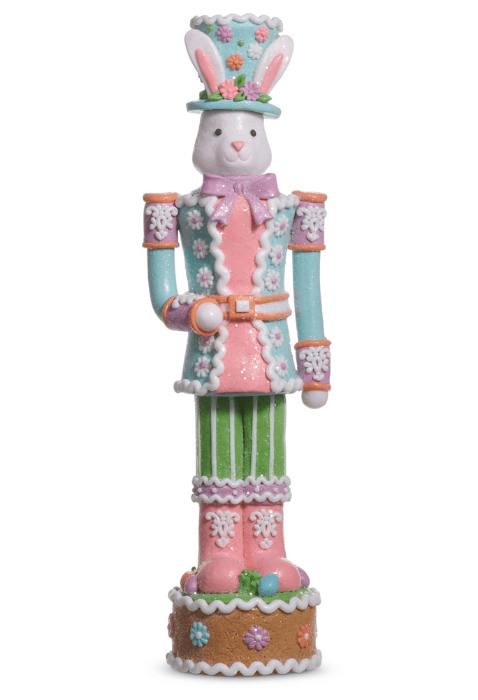 13.5" Easter Bunny Gingerbread Nutcracker - Nifty Decor & More