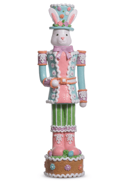 13.5" Easter Bunny Gingerbread Nutcracker - Nifty Decor & More