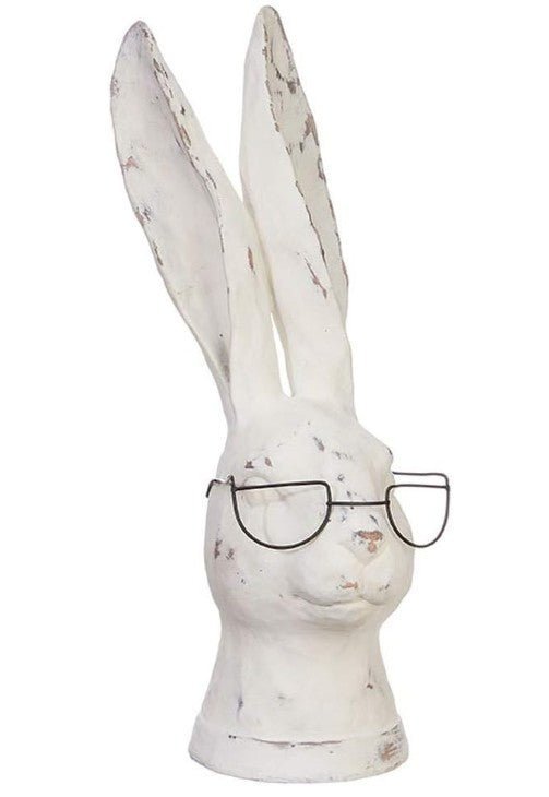 13.75" Rabbit with Glasses | Resin Bunny Figurine | Cute Home Decor & Unique Gift Idea for Rabbit Lovers - Nifty Decor & More