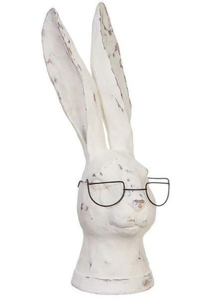 13.75" Rabbit with Glasses | Resin Bunny Figurine | Cute Home Decor & Unique Gift Idea for Rabbit Lovers - Nifty Decor & More