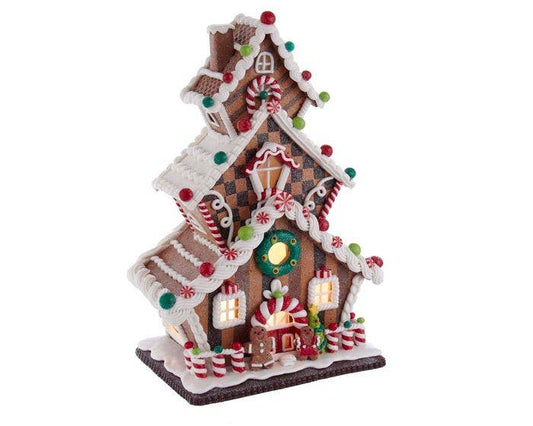 13"GINGERBREAD COOKIE 3 - LAYER LED HOUSE - Nifty Decor & More