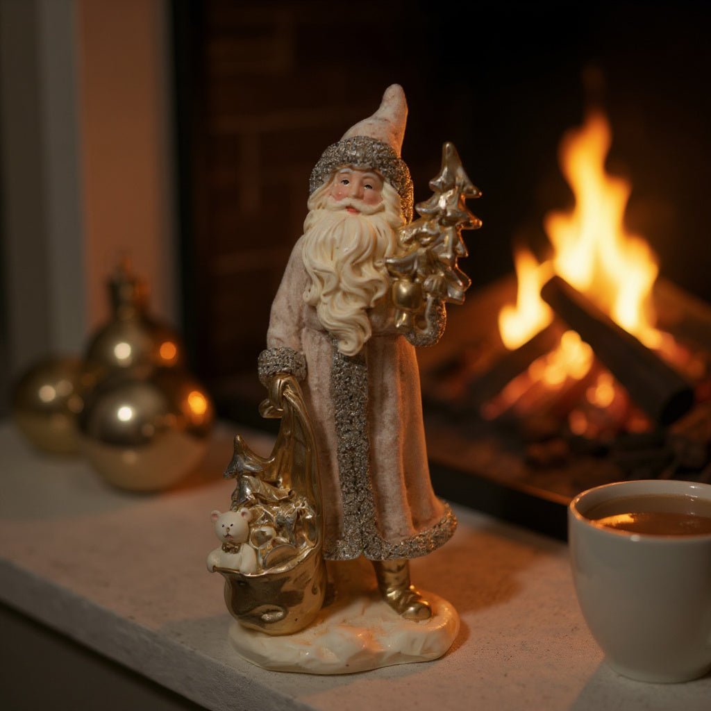 14" Silver Woodland Santa - Nifty Decor & More