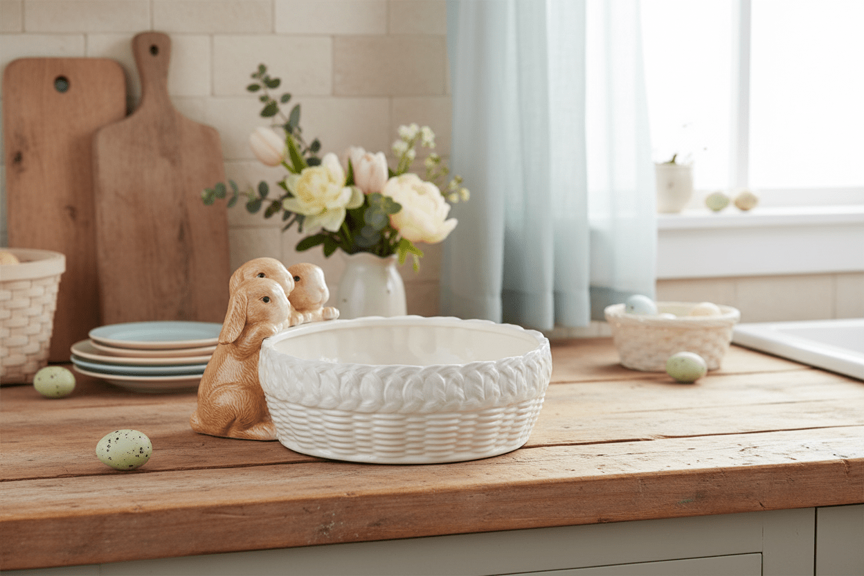 14" Weave Bunny Bowl - Nifty Decor & More