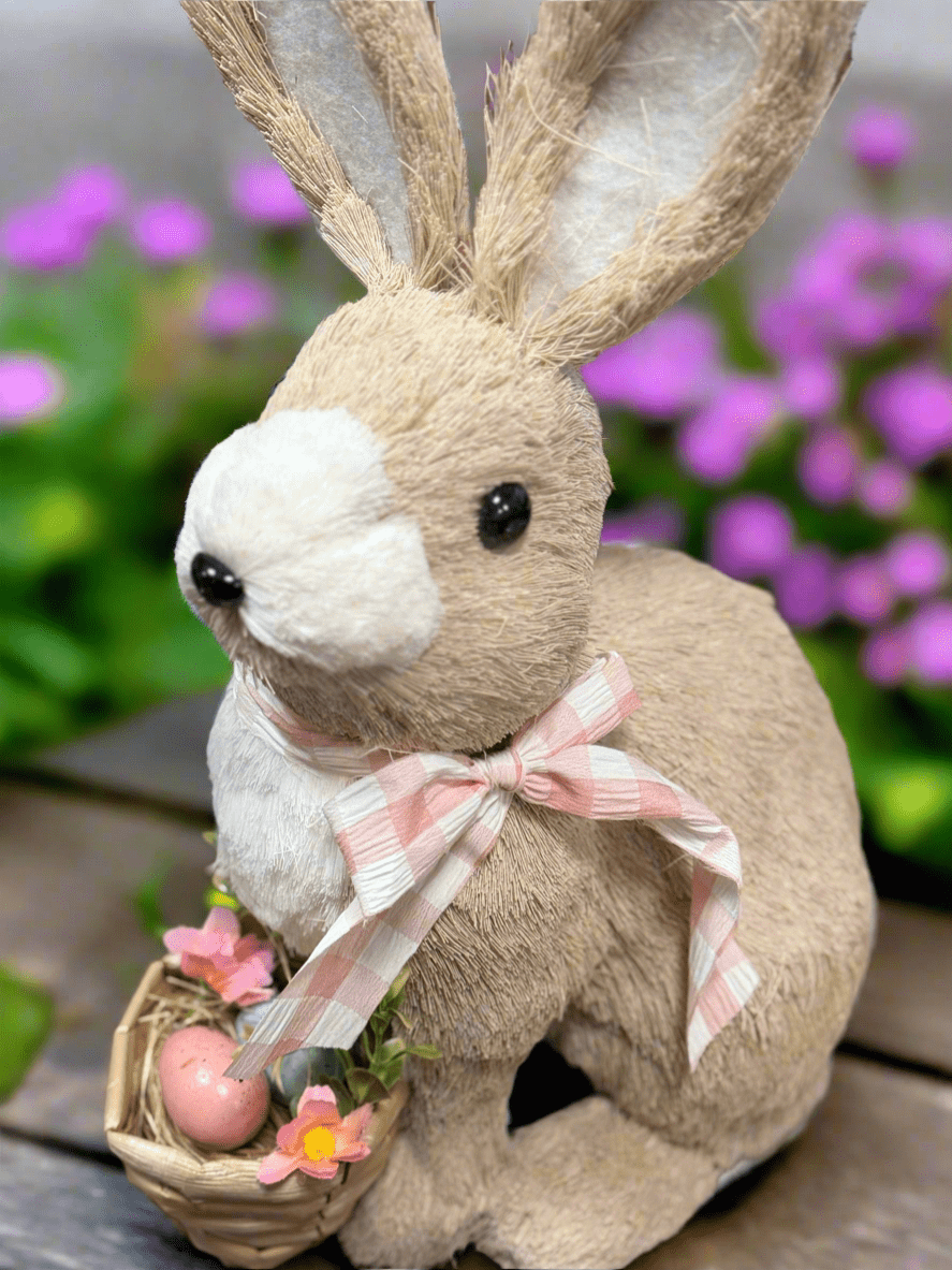 14.75" - Woven Basket Bunny - Nifty Decor & More