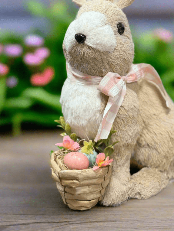 14.75" - Woven Basket Bunny - Nifty Decor & More