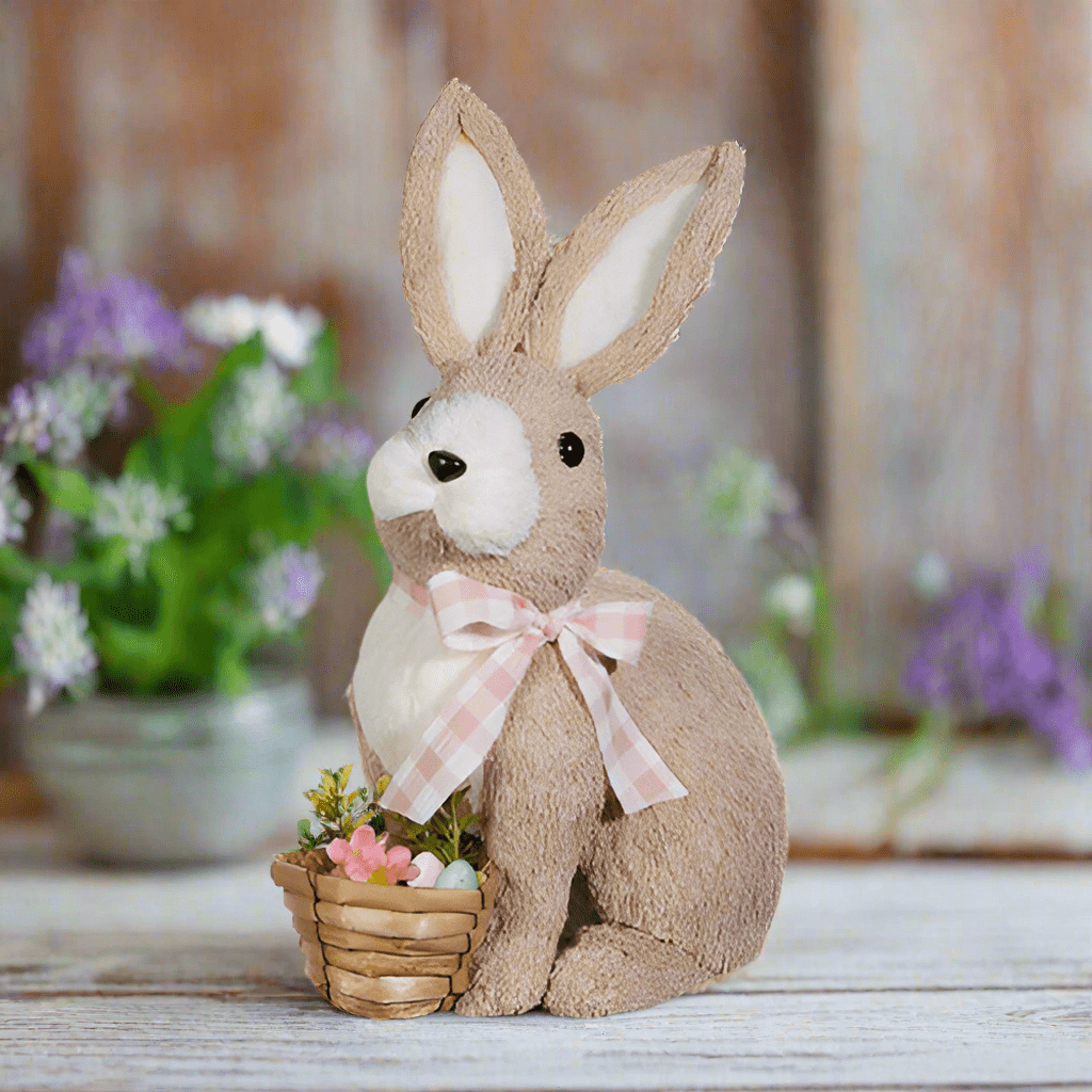 14.75" - Woven Basket Bunny - Nifty Decor & More