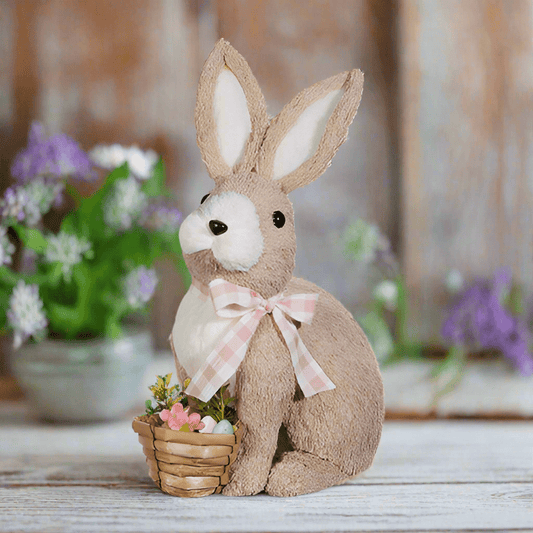 14.75" - Woven Basket Bunny - Nifty Decor & More