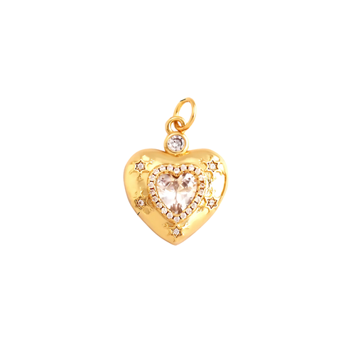 Stellar Heart Charm, dazzling add-on for necklace, bracelet, anklet, glam up your jewelry, perfect gift for sparkle lovers charm
