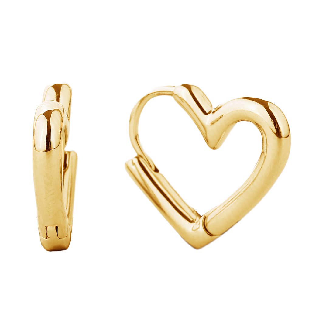 14K Gold-Dipped Heart-Shaped Huggie Earring GLD One Size
