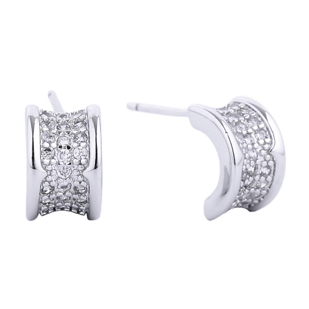 14K Paved Post Earring Gold - Dipped CZ - Nifty Decor & More