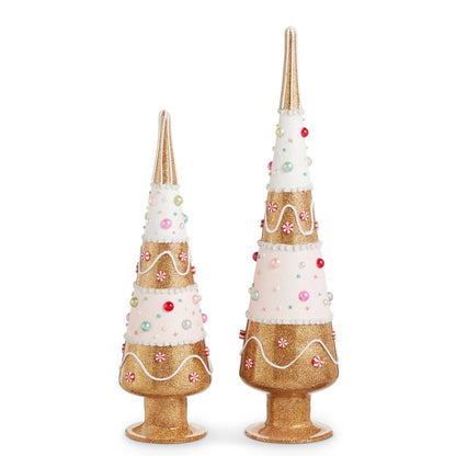 15" Candy Dot Gingerbread Trees (Set of 2) - Nifty Decor & More