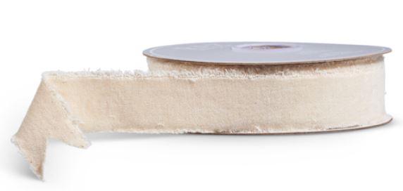 1.5" x 10 Yards Ivory Velvet Wired Ribbon - Elegant Neutral Christmas Ribbon - Nifty Decor & More
