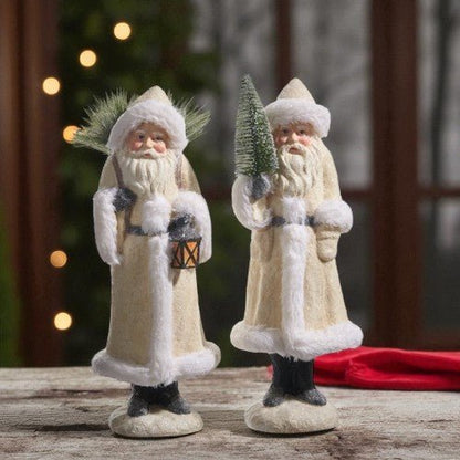 15.5" Ivory Old World Santa with Pine - Nifty Decor & More
