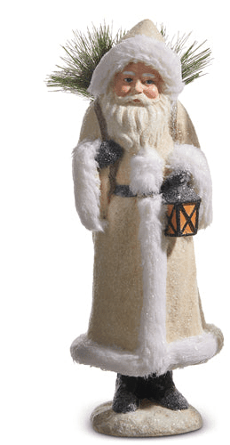 15.5" Ivory Old World Santa with Pine - Nifty Decor & More