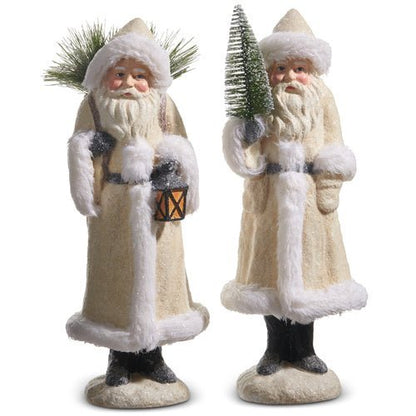 15.5" Ivory Old World Santa with Pine - Nifty Decor & More